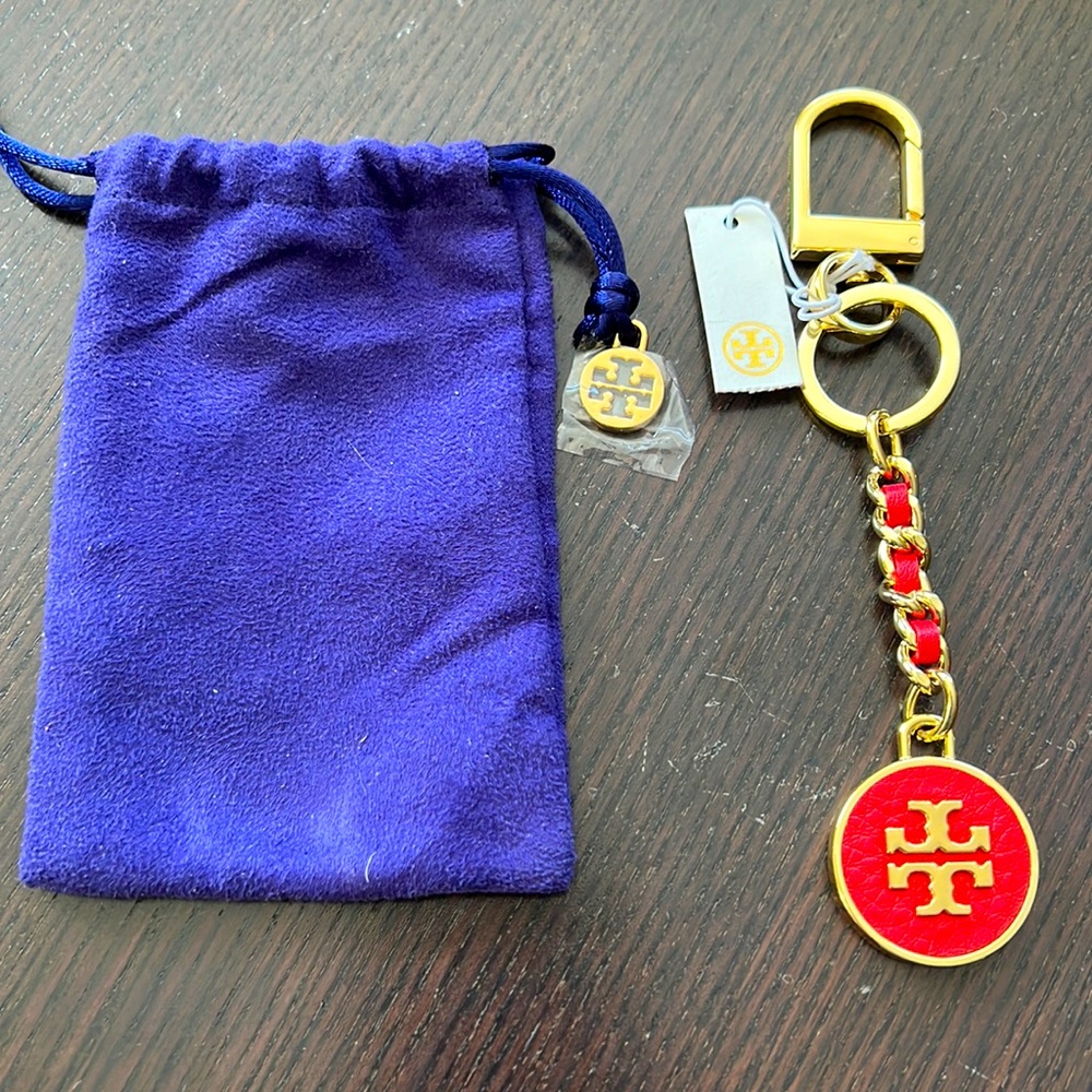 Brand new Tory Burch keychain with bag